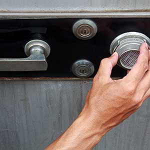 Squeezing a new safe through a doorway