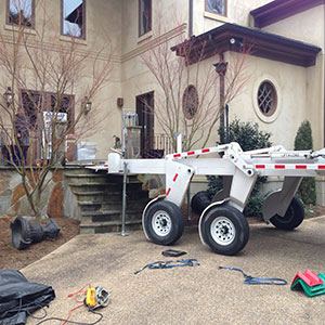 Depositing a safe on their patio